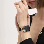 Correa para Apple Watch, cinta texturizada con lazos engastados con strass, para mujer, modelo Ravia