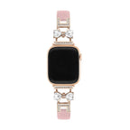 Correa para Apple Watch, para mujer, chic en cuero split, cinta con strass brillante, modelo Bellita