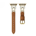 Correa para Apple Watch, para mujer, chic en cuero split, cinta con strass brillante, modelo Bellita
