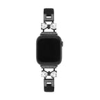 Correa para Apple Watch, para mujer, chic en cuero split, cinta con strass brillante, modelo Bellita