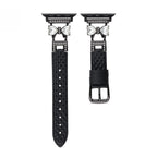 Correa para Apple Watch, para mujer, chic en cuero split, cinta con strass brillante, modelo Bellita