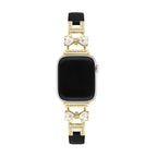 Correa para Apple Watch, para mujer, chic en cuero split, cinta con strass brillante, modelo Bellita