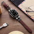 Correa para Apple Watch, para mujer, chic en cuero split, cinta con strass brillante, modelo Bellita