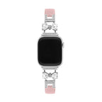Correa para Apple Watch, para mujer, chic en cuero split, cinta con strass brillante, modelo Bellita