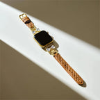 Correa para Apple Watch, para mujer, chic en cuero split, cinta con strass brillante, modelo Bellita