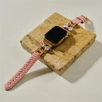 Correa para Apple Watch, para mujer, chic en cuero split, cinta con strass brillante, modelo Bellita