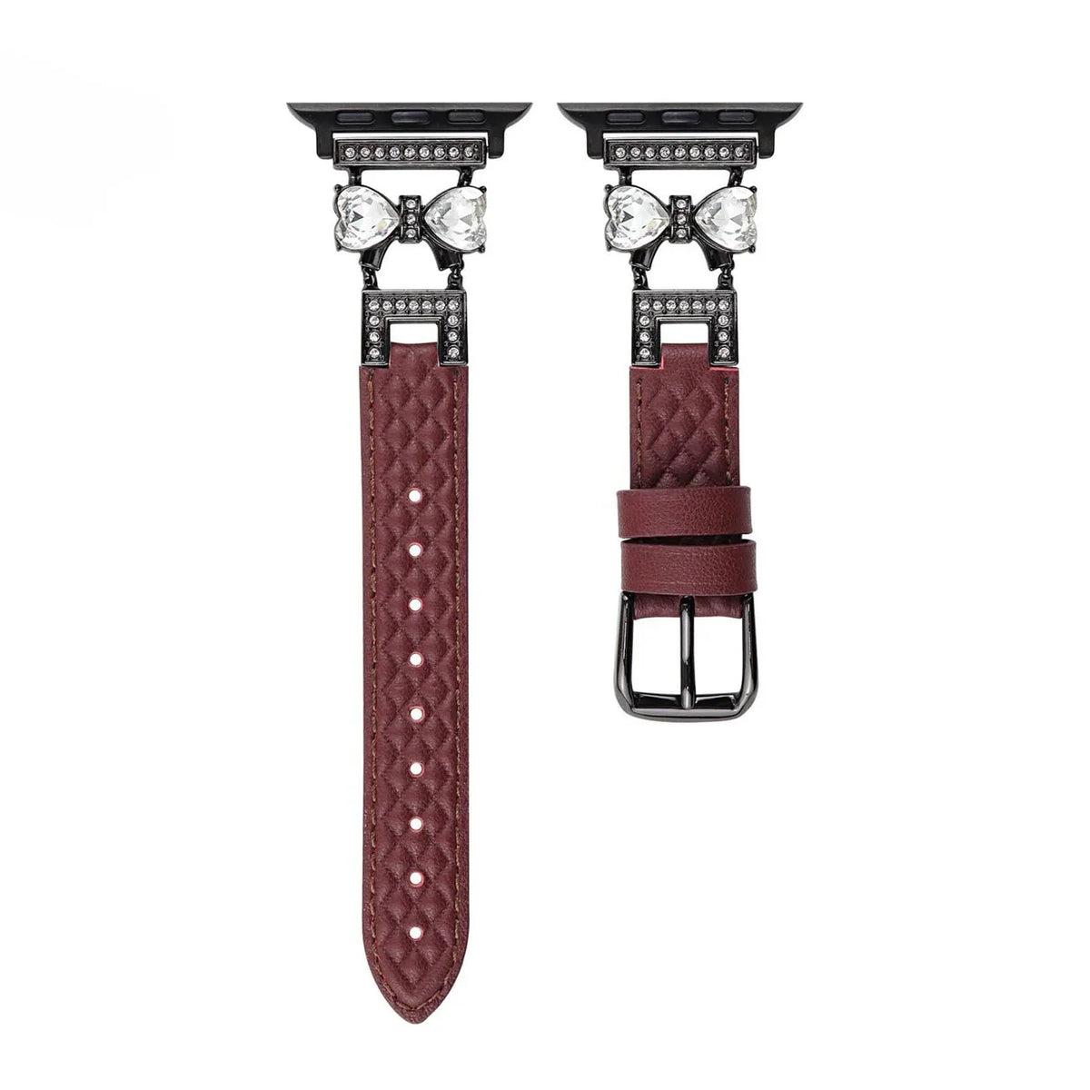 Correa para Apple Watch, para mujer, chic en cuero split, cinta con strass brillante, modelo Bellita