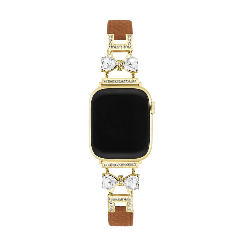 Correa para Apple Watch, para mujer, chic en cuero split, cinta con strass brillante, modelo Bellita