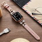 Correa para Apple Watch, para mujer, chic en cuero split, cinta con strass brillante, modelo Bellita