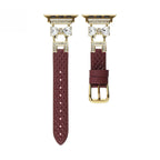 Correa para Apple Watch, para mujer, chic en cuero split, cinta con strass brillante, modelo Bellita