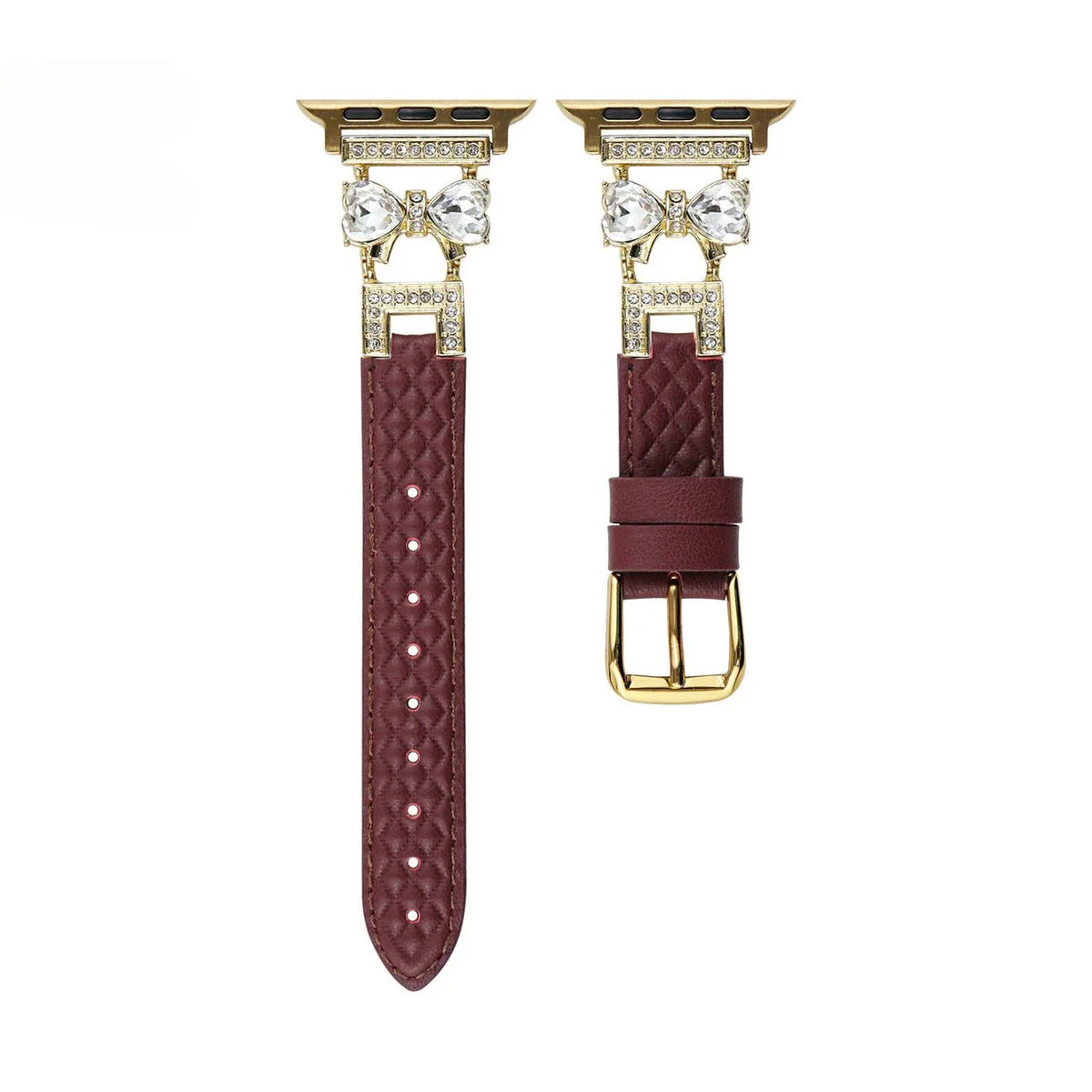 Correa para Apple Watch, para mujer, chic en cuero split, cinta con strass brillante, modelo Bellita