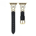 Correa para Apple Watch, para mujer, chic en cuero split, cinta con strass brillante, modelo Bellita