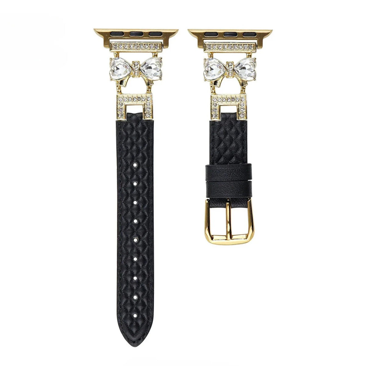 Correa para Apple Watch, para mujer, chic en cuero split, cinta con strass brillante, modelo Bellita