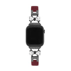 Correa para Apple Watch, para mujer, chic en cuero split, cinta con strass brillante, modelo Bellita