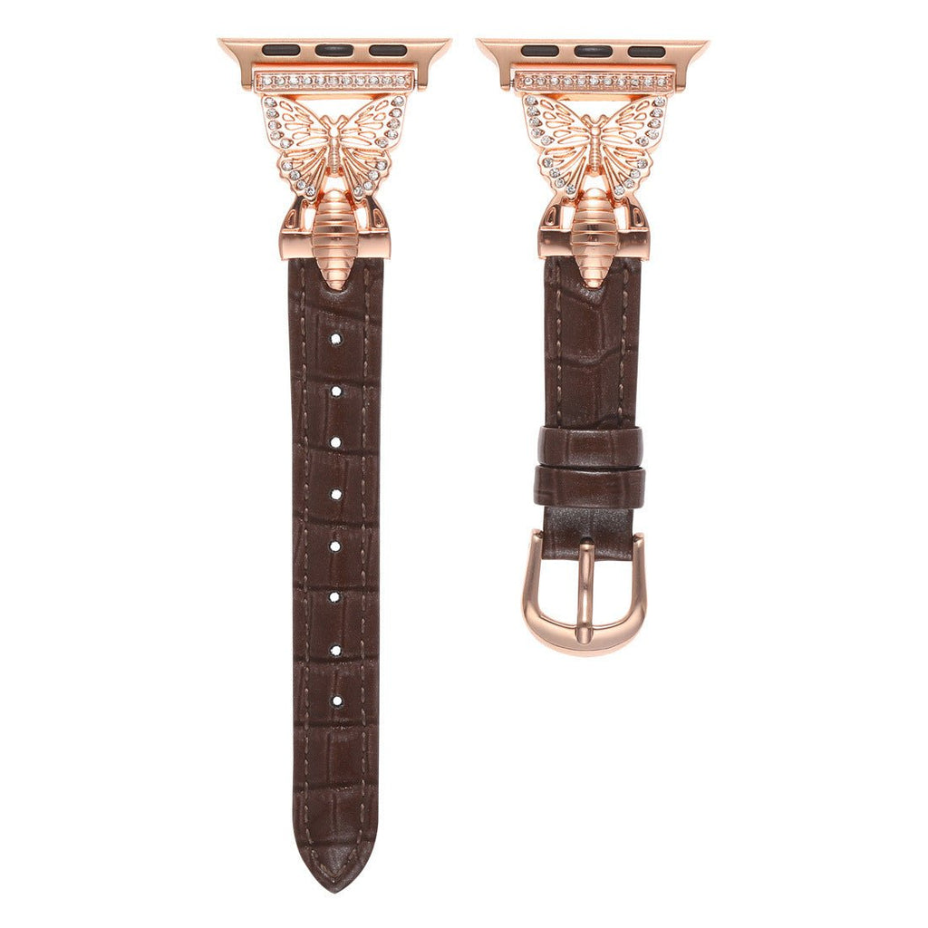 Correa Apple Watch, motivo mariposa engastado con pedrería, para mujer, modelo Djibi