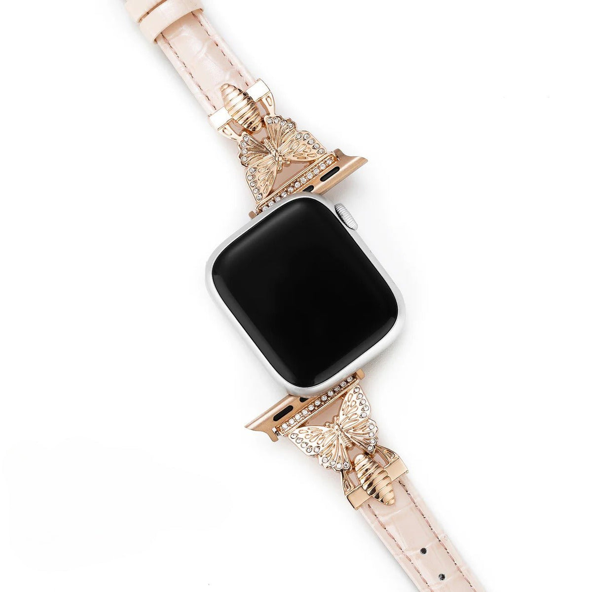 Correa Apple Watch, motivo mariposa engastado con pedrería, para mujer, modelo Djibi