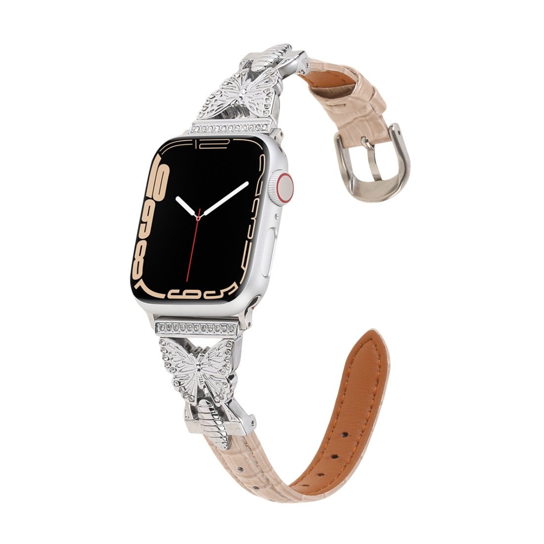 Correa Apple Watch, motivo mariposa engastado con pedrería, para mujer, modelo Djibi
