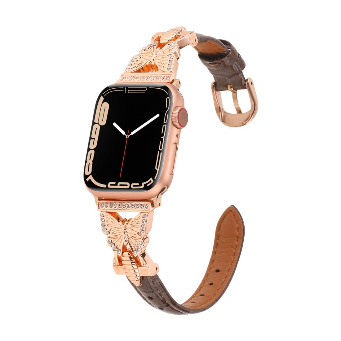 Correa Apple Watch, motivo mariposa engastado con pedrería, para mujer, modelo Djibi