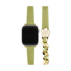 Correa Apple Watch de doble vuelta, cadena entrelazada y camelia esmaltada, para mujer, modelo Queenie