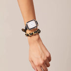Correa Apple Watch de doble vuelta, cadena entrelazada y camelia esmaltada, para mujer, modelo Queenie