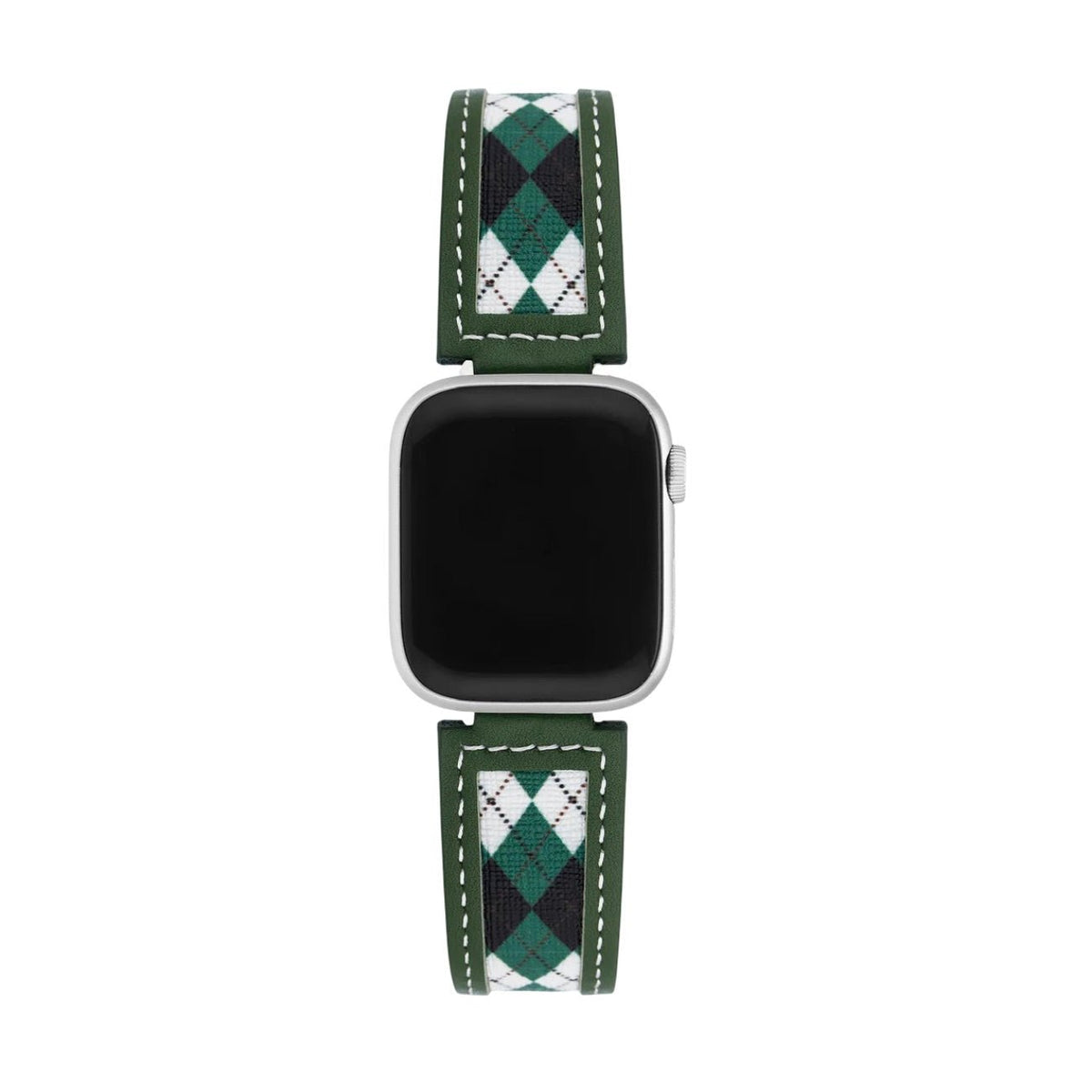 Correa Apple Watch, motivo rombos argyle, acabado en tela y cuero, para mujer, modelo Marni