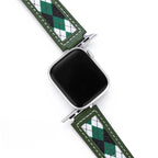 Correa Apple Watch, motivo rombos argyle, acabado en tela y cuero, para mujer, modelo Marni
