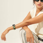 Correa Apple Watch, motivo rombos argyle, acabado en tela y cuero, para mujer, modelo Marni