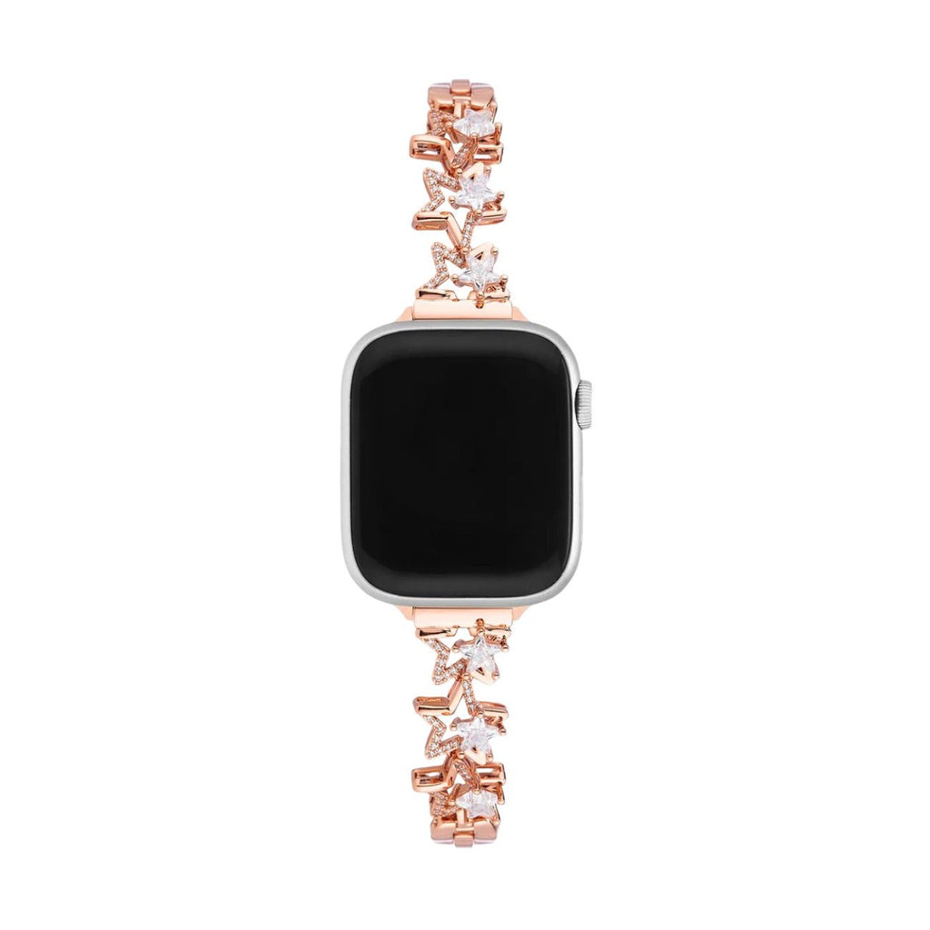 Correa Apple Watch, para mujer, de metal, estrellas centelleantes, modelo Kira