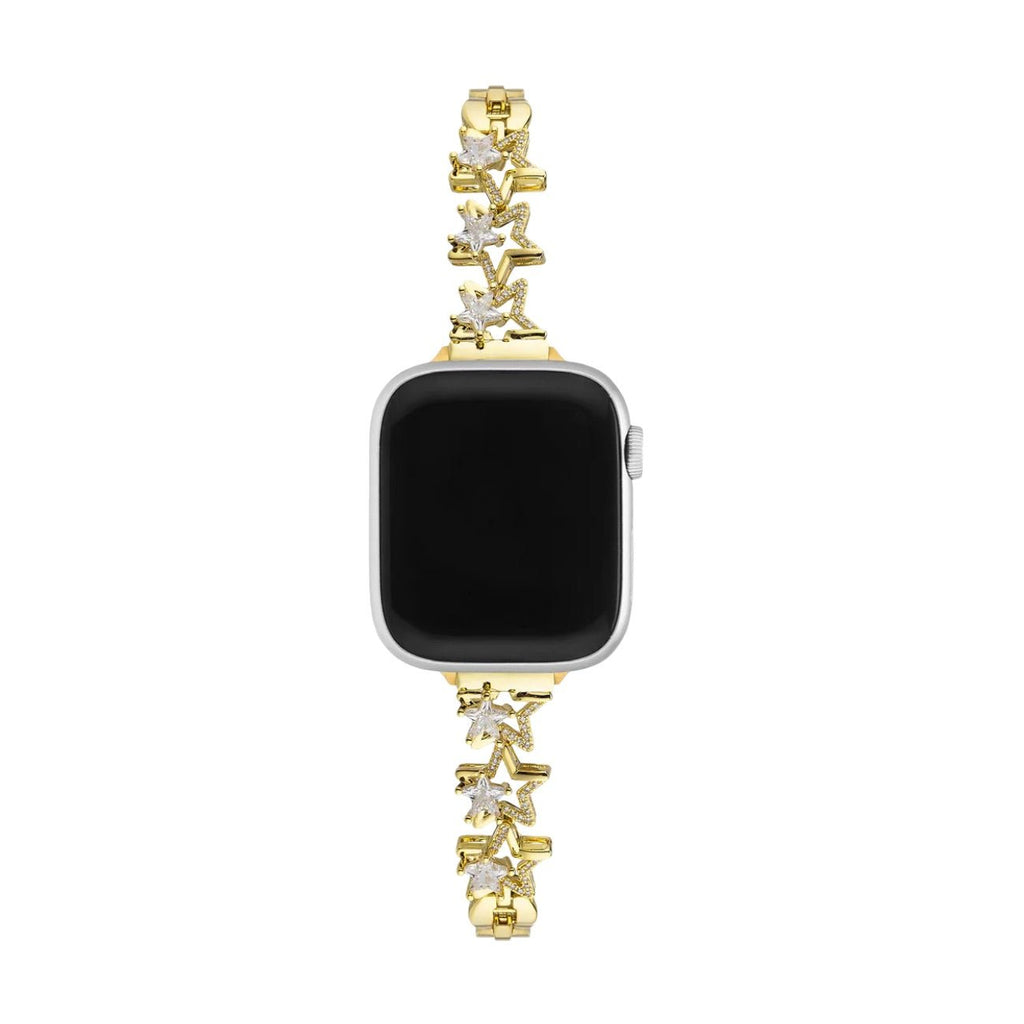Correa Apple Watch, para mujer, de metal, estrellas centelleantes, modelo Kira