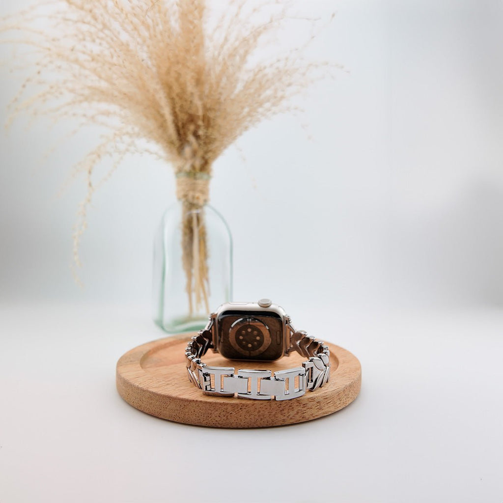 Correa Apple Watch, para mujer, hojas entrelazadas, chic, modelo Lokla