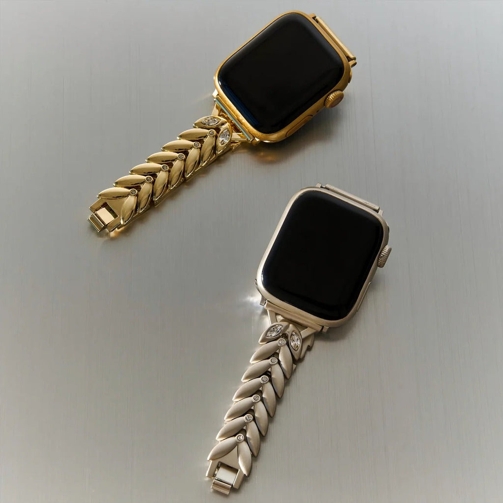 Correa Apple Watch, para mujer, hojas entrelazadas, chic, modelo Lokla