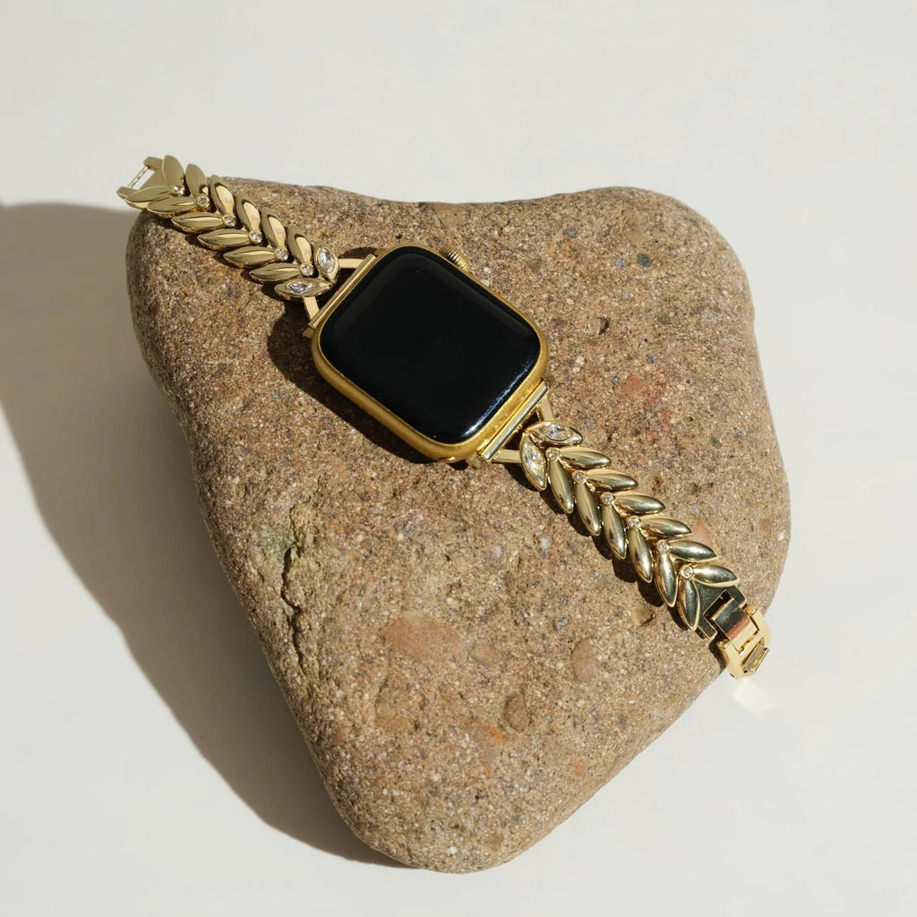 Correa Apple Watch, para mujer, hojas entrelazadas, chic, modelo Lokla