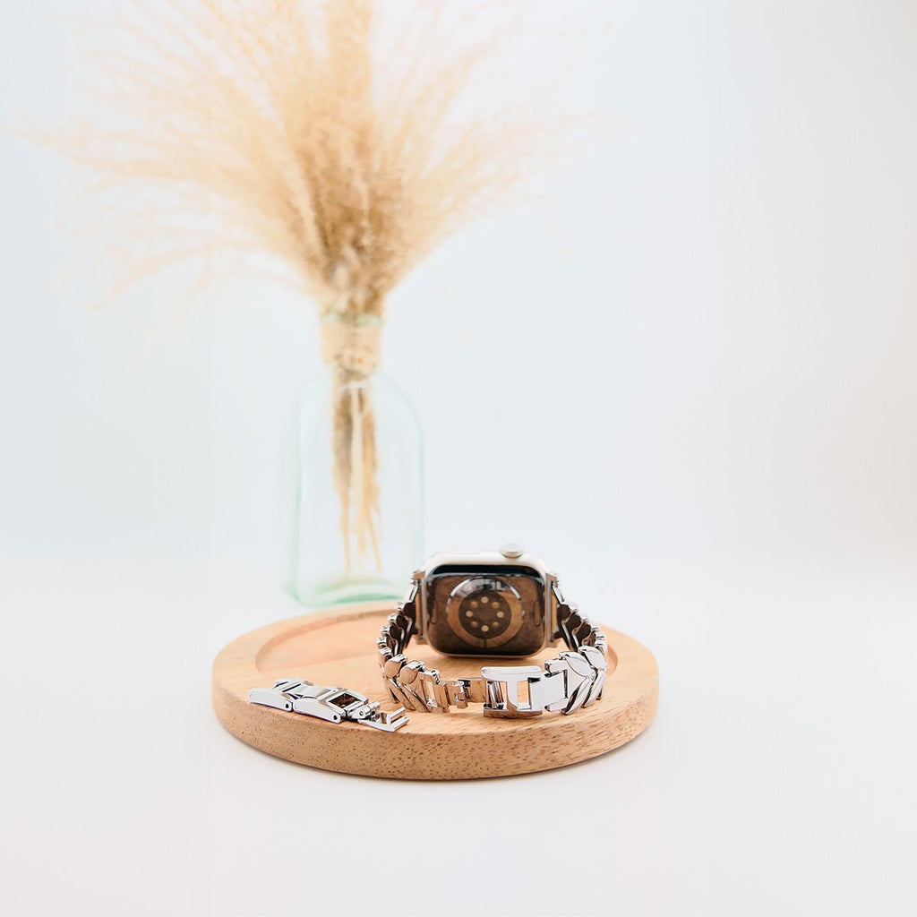 Correa Apple Watch, para mujer, hojas entrelazadas, chic, modelo Lokla