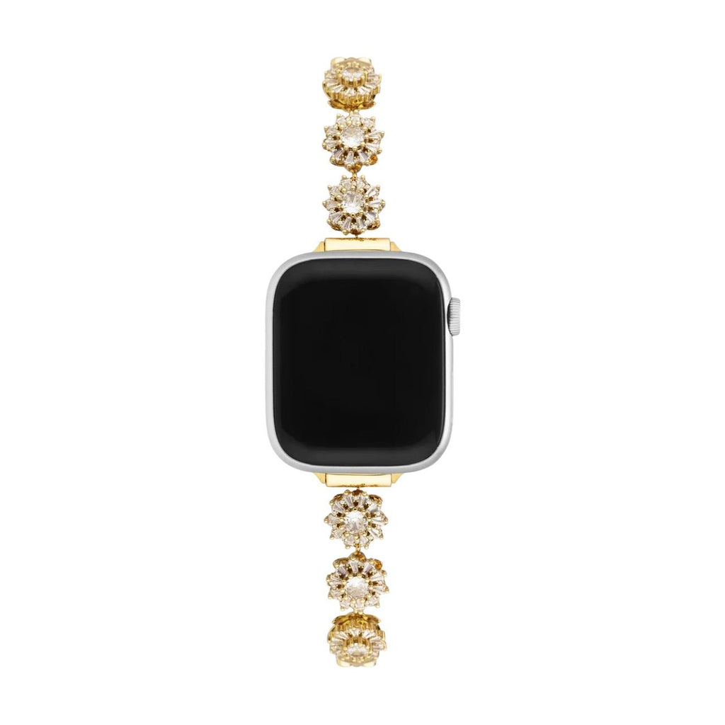 Correa Apple Watch, motivo trébol engastado con circonitas, para mujer, modelo Lotia