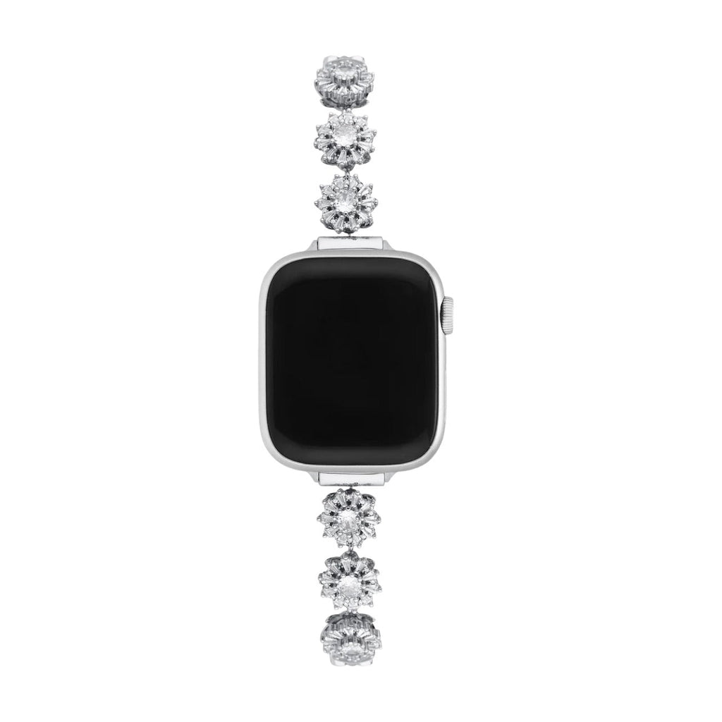 Correa Apple Watch, motivo trébol engastado con circonitas, para mujer, modelo Lotia