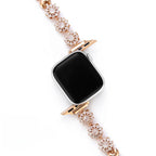 Correa Apple Watch, motivo trébol engastado con circonitas, para mujer, modelo Lotia