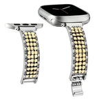 Correa Apple Watch para mujer, malla hexagonal de aleación metálica, detalles brillantes, cierre ajustable, modelo Simia
