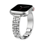 Correa Apple Watch para mujer, malla hexagonal de aleación metálica, detalles brillantes, cierre ajustable, modelo Simia