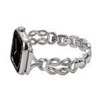 Pulsera para Apple Watch de mujer, eslabones metálicos ajustables, pulsera de reloj con nudos infinitos, accesorio de muñeca elegante, modelo Saline