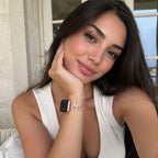 Pulsera para Apple Watch con motivo de rosa pavimentada de circonitas, eslabones ajustables, modelo Billia