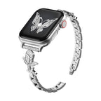 Pulsera para Apple Watch con motivo de rosa pavimentada de circonitas, eslabones ajustables, modelo Billia