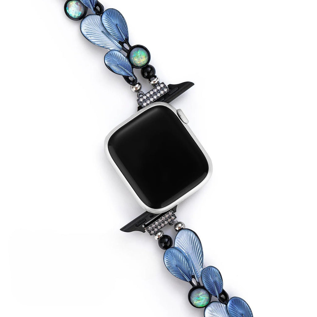 Correa Apple Watch, para mujer, plumas armoniosas, modelo Paonie