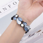 Correa Apple Watch, para mujer, plumas armoniosas, modelo Paonie
