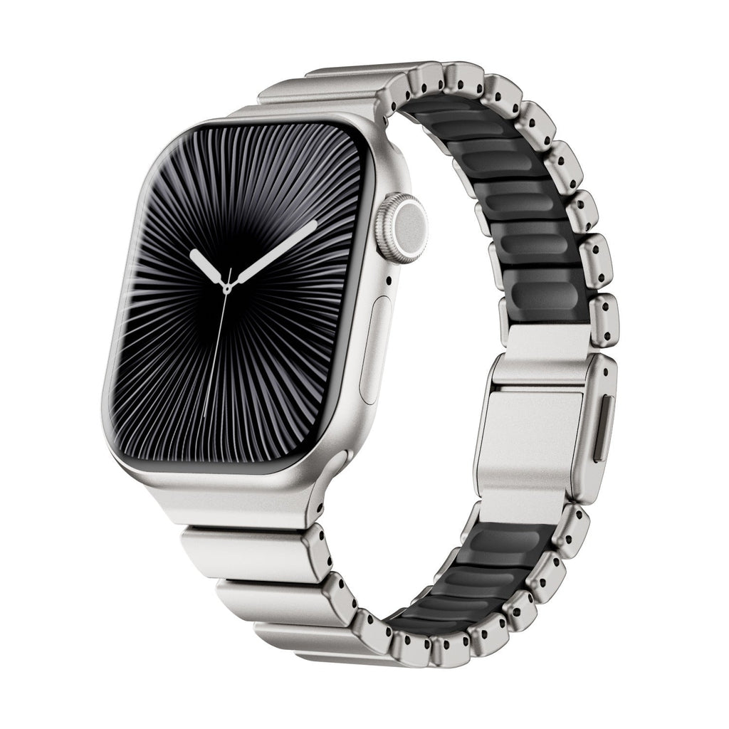 Correa Apple Watch Premium de acero inoxidable y FKM, para Apple Watch, diseño flexible y resistente, modelo Sigone