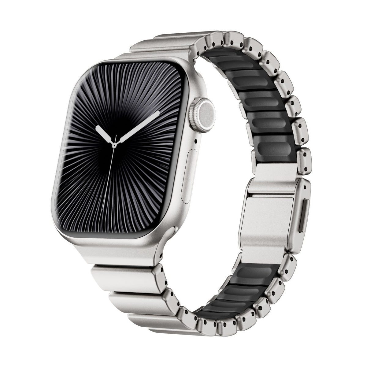 Correa Apple Watch Premium de acero inoxidable y FKM, para Apple Watch, diseño flexible y resistente, modelo Sigone