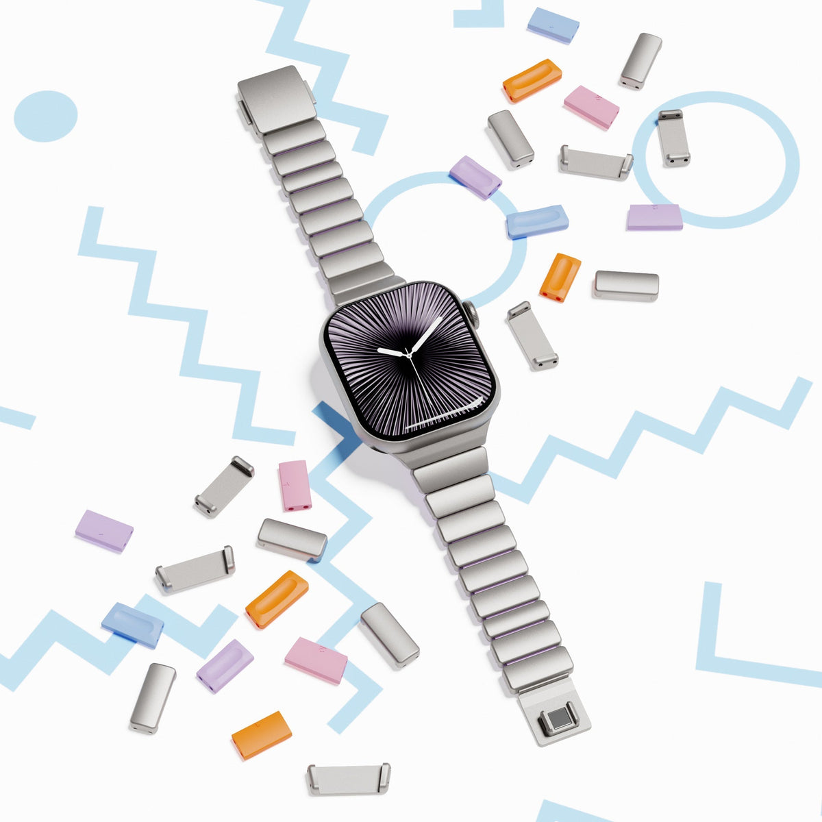 Correa Apple Watch Premium de acero inoxidable y FKM, para Apple Watch, diseño flexible y resistente, modelo Sigone