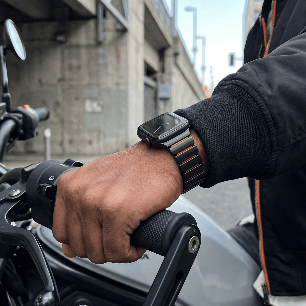 Correa Apple Watch Premium de acero inoxidable y FKM, para Apple Watch, diseño flexible y resistente, modelo Sigone