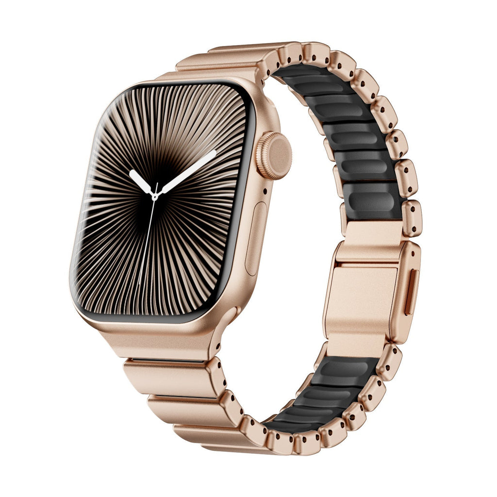 Correa Apple Watch Premium de acero inoxidable y FKM, para Apple Watch, diseño flexible y resistente, modelo Sigone