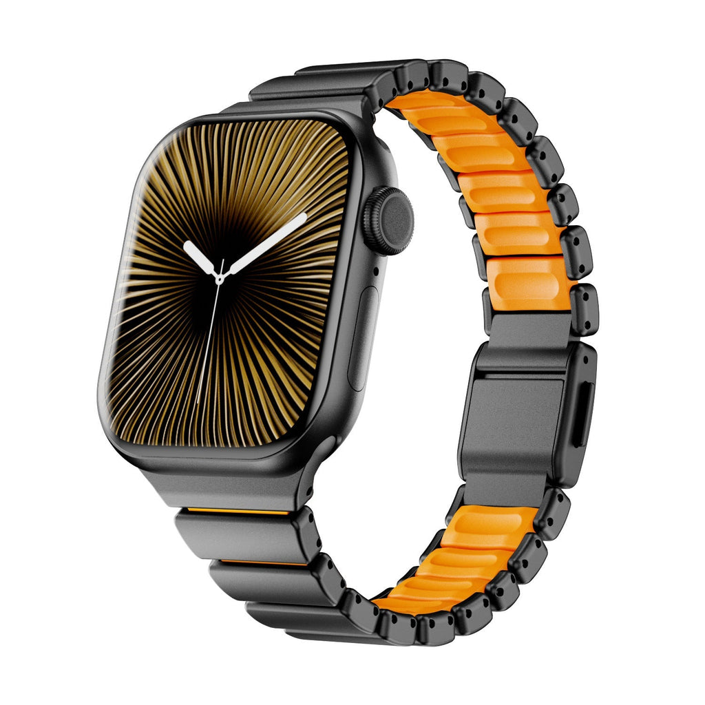 Correa Apple Watch Premium de acero inoxidable y FKM, para Apple Watch, diseño flexible y resistente, modelo Sigone