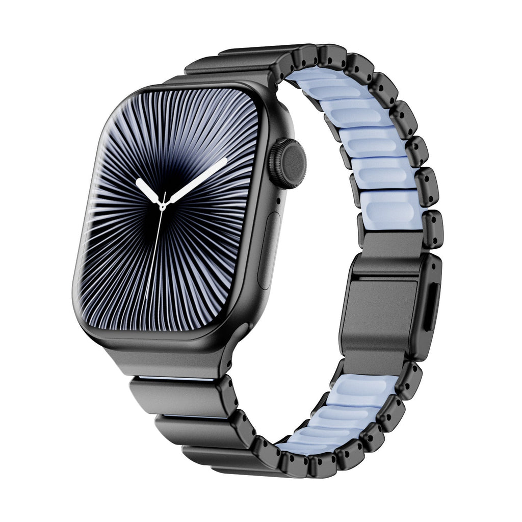 Correa Apple Watch Premium de acero inoxidable y FKM, para Apple Watch, diseño flexible y resistente, modelo Sigone